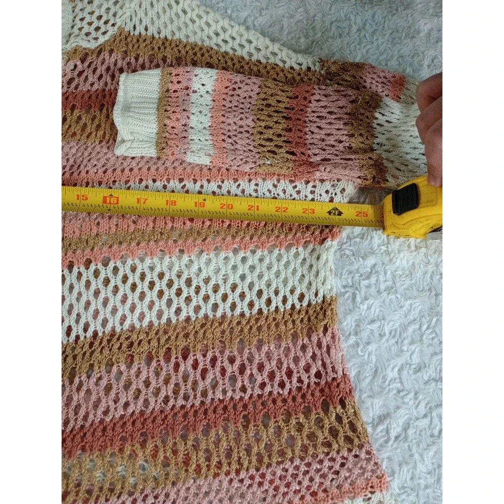 Cato Women's Cardigan Sz XL  Chunky Knit Long Sleeve Open Front With Hoodie - Picture 6 of 9